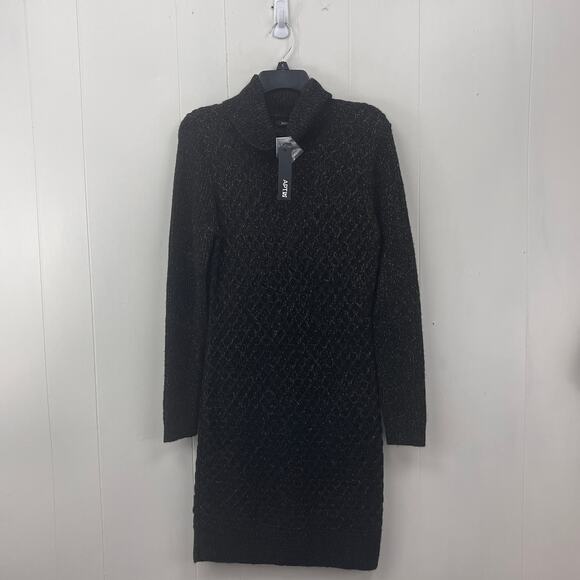 Apt 9 Womens Sweater Mini Dress Small Black Turtleneck Long Sleeve Stretch New - Picture 1 of 14